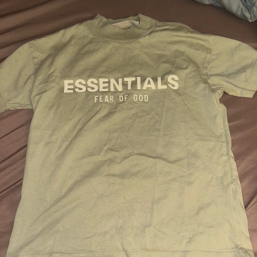 Fear of God Essentials Kids Green T-Shirt